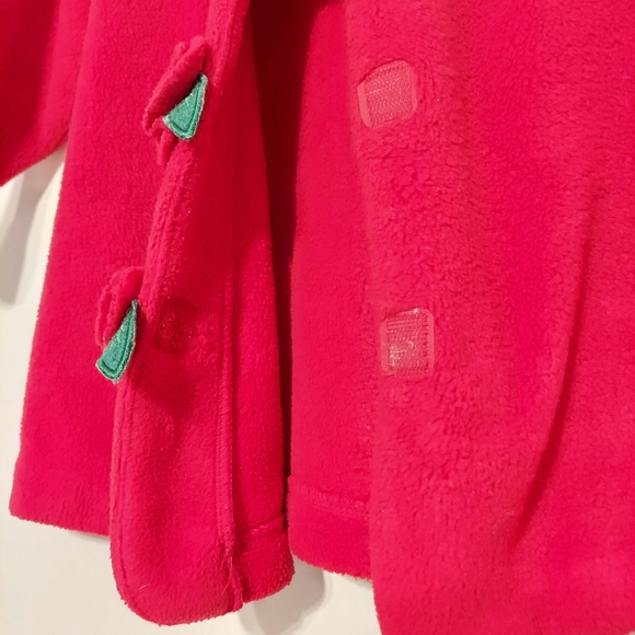 2nd Step Toddler Red Fleece Coat with Rose and Leaves Accent size 18Months - Picture 9 of 12